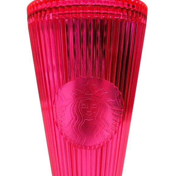 Starbucks 2023 Summer Iridescent Magenta Bling Cold Cup Tumbler Grande 16 OZ NWT - Picture 2 of 6